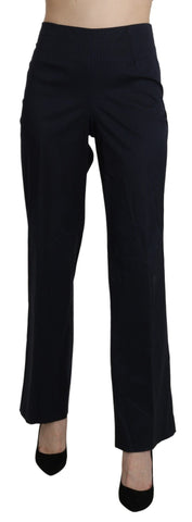 Navy Blue High Waist Straight Dress Trouser Pants BENCIVENGA