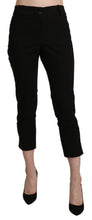 Black High Waist Skinny Cropped Dress Trouser Pants BENCIVENGA
