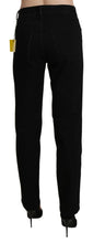 Black High Waist Straight Casual Trouser Pant BENCIVENGA