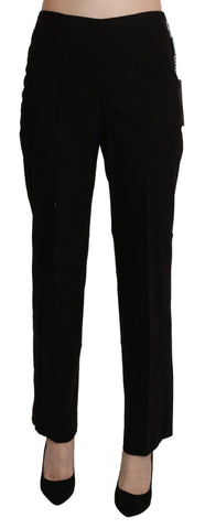 Black High Waist Straight Dress Trouser Pant BENCIVENGA