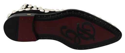 Black Suede Pearl Studs Boots Shoes Dolce & Gabbana