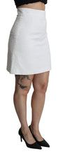 White Floral High Waist Mini Brocade Skirt Dolce & Gabbana