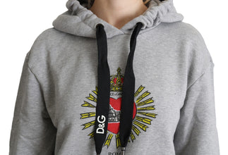 Gray Printed Hooded Exclusive Logo Sweater Dolce & Gabbana