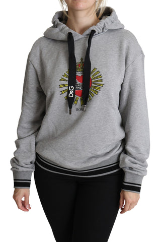 Gray Printed Hooded Exclusive Logo Sweater Dolce & Gabbana