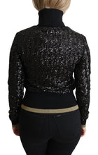 Black Sequined Knitted Turtle Neck Sweater Dolce & Gabbana