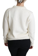 White Floral Wool Pullover Sunflower Sweater Dolce & Gabbana