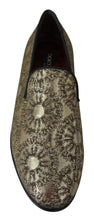 Gold Jacquard Flats Mens Loafers Shoes Dolce & Gabbana