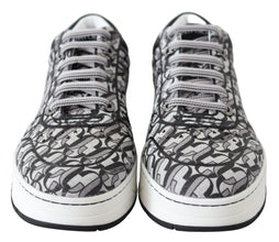 Glittering Slip-On Sneakers - Silver and Black Jimmy Choo