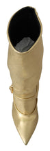 Gold Rhinestones Ankle Boots Socks Shoes Dolce & Gabbana