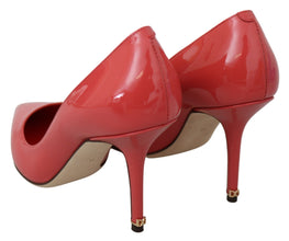 Dark Pink Patent Leather Heels Pumps Dolce & Gabbana