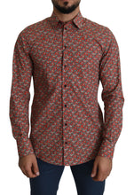 Red Printed Knight Formal Dress MARTINI Shirt Dolce & Gabbana
