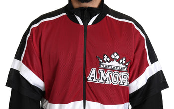 Red Black AMORE Sport Full Zipper Sweater Dolce & Gabbana