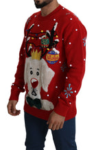 Red Christmas Dog Pullover Cashmere Sweater Dolce & Gabbana