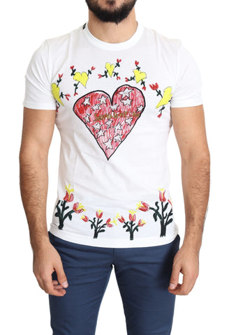 White Saint Valentine Print Cotton Men T-shirt Dolce & Gabbana