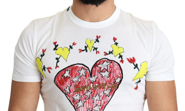 White Saint Valentine Print Cotton Men T-shirt Dolce & Gabbana