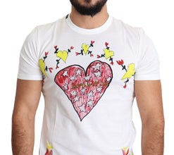 White Saint Valentine Print Cotton Men T-shirt Dolce & Gabbana