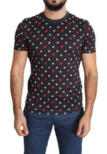 Dark Gray Hearts Print Cotton Men T-shirt Dolce & Gabbana