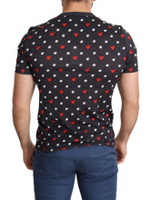 Dark Gray Hearts Print Cotton Men T-shirt Dolce & Gabbana