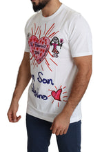 White Saint Valentine Hearts Print Men  T-shirt Dolce & Gabbana
