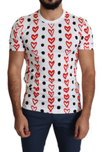 White Hearts Print  Cotton Men Top T-shirt Dolce & Gabbana