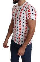 White Hearts Print  Cotton Men Top T-shirt Dolce & Gabbana