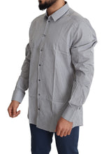 Black White Checkered GOLD Dress Cotton Shirt Dolce & Gabbana