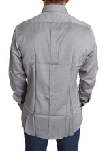 Gray Cotton Men Formal GOLD Dress Shirt Dolce & Gabbana