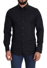 Blue Cotton Formal GOLD Dress Shirt Dolce & Gabbana