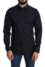 Blue Cotton Formal GOLD Dress Shirt Dolce & Gabbana