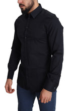 Blue Cotton Formal GOLD Dress Shirt Dolce & Gabbana