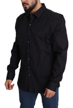 Black Cotton Stretch Dress SICILIA Shirt Dolce & Gabbana