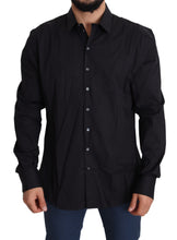 Black Cotton Stretch Dress SICILIA Shirt Dolce & Gabbana