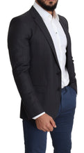 Black Wool Single Breasted Coat MARTINI Blazer Dolce & Gabbana