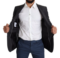 Black Wool Single Breasted Coat MARTINI Blazer Dolce & Gabbana
