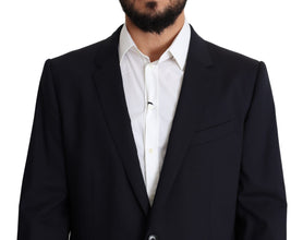 Black Wool Stretch Men Coat MARTINI Blazer Dolce & Gabbana