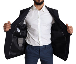 Black Wool Stretch Men Coat MARTINI Blazer Dolce & Gabbana