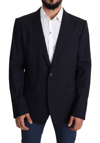 Black Wool Stretch Men Coat MARTINI Blazer Dolce & Gabbana