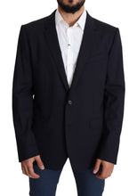 Black Wool Stretch Men Coat MARTINI Blazer Dolce & Gabbana