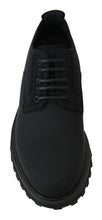 Black Rubberized Calfskin Chunky Derby Vulcano Shoes Dolce & Gabbana