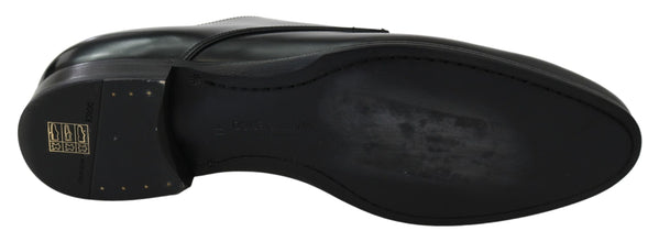 Derby Napoli Black Leather Dress Formal Shoes Dolce & Gabbana