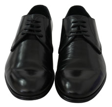 Derby Napoli Black Leather Dress Formal Shoes Dolce & Gabbana