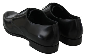 Derby Napoli Black Leather Dress Formal Shoes Dolce & Gabbana