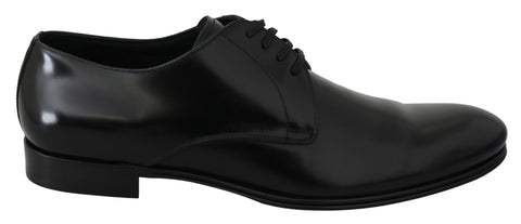 Derby Napoli Black Leather Dress Formal Shoes Dolce & Gabbana