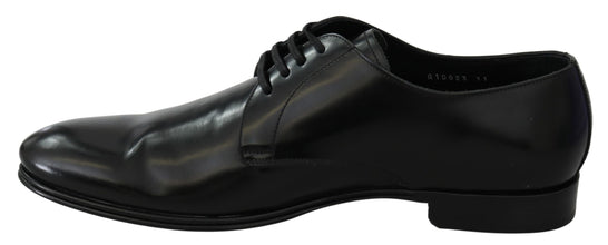 Derby Napoli Black Leather Dress Formal Shoes Dolce & Gabbana