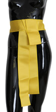 Yellow Wide Snap Button Closure Silk Belt Dolce & Gabbana