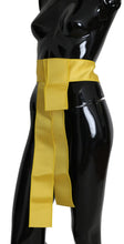 Yellow Wide Snap Button Closure Silk Belt Dolce & Gabbana