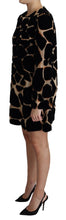 Black Giraffe Print Shift Mini Dress Dolce & Gabbana