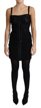 Black Lace Up Floral Corset Bustier Mini Dress Dolce & Gabbana