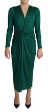 Green Fitted Silhouette Midi Viscose Dress Dolce & Gabbana