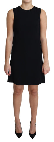 Black Viscose Stretch A-line Shift Mini Dress Dolce & Gabbana
